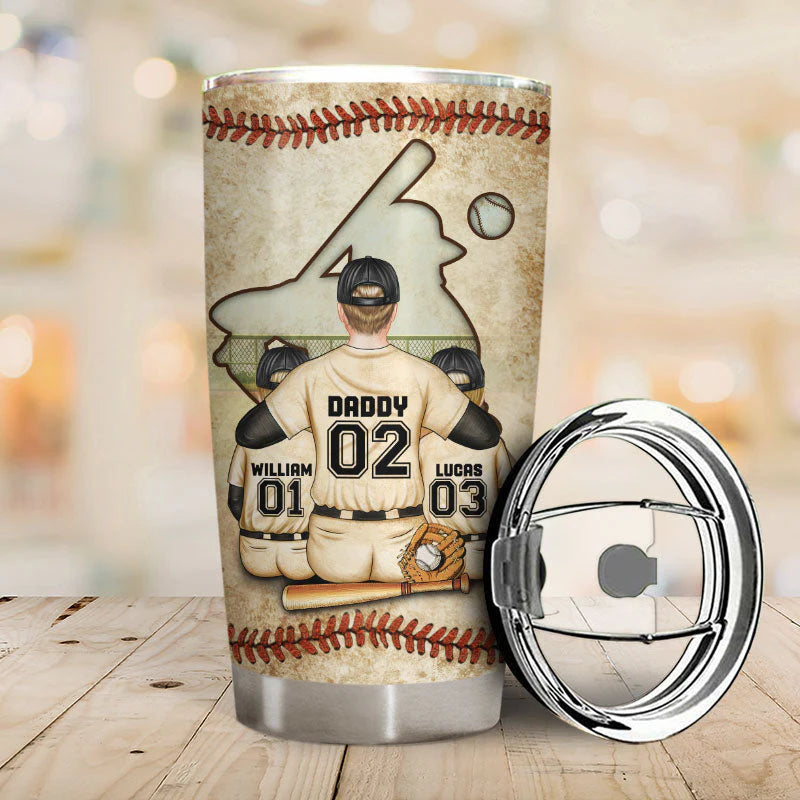 Personalized Baseball Dad Tumbler personalization view for Dad