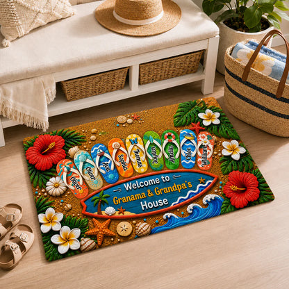 Doormat material and size view - Personalized Grandparents Doormat