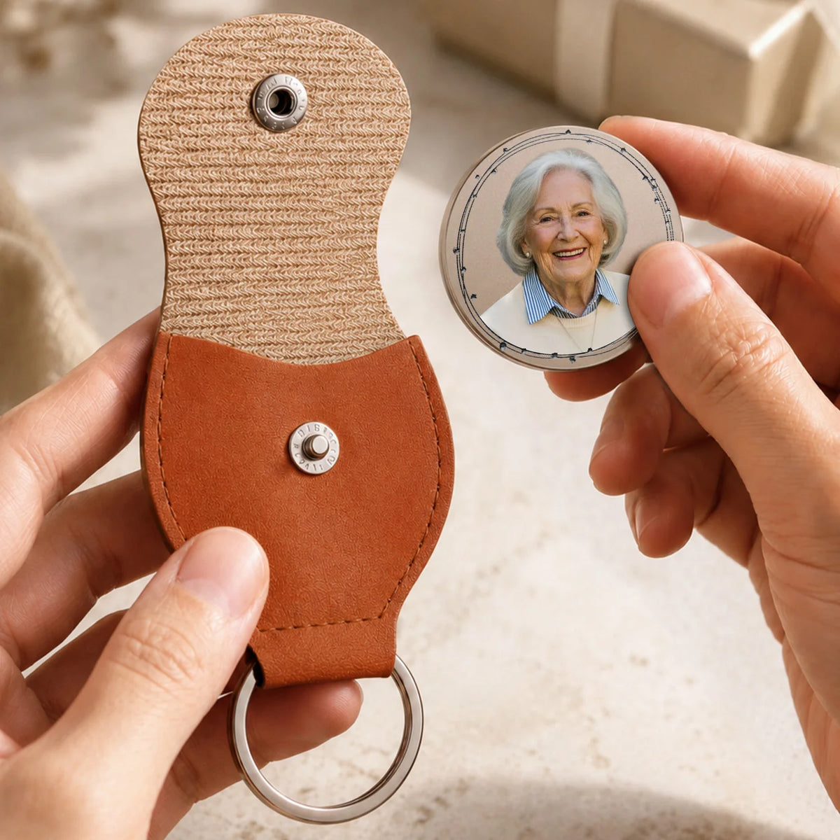 Always Near Memorial Photo Pocket Hug - Personalized Keepsake Sympathy Gift for Family