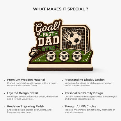 Custom Soccer Dad Wooden Plaque for Dad with personalized design details for meaningful gifting image 6