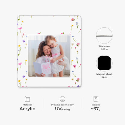 I Love You Custom Photo Acrylic Magnet - Personalized Keepsake Gift for Mom, Dad & Grandma