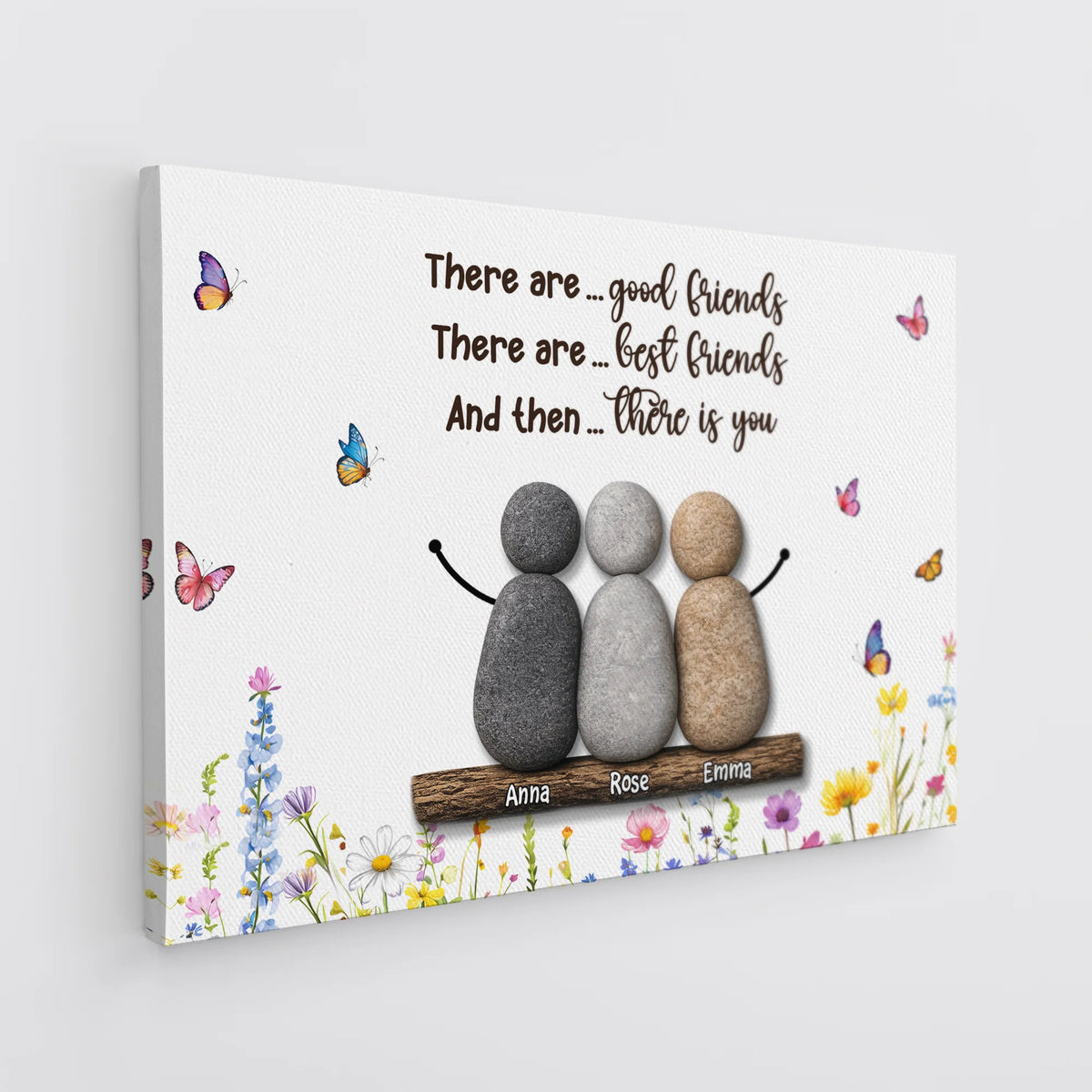 "There Is You" Personalized Best Friend Canvas / Poster - Custom Name Pebble Wall Art Keepsake Gift