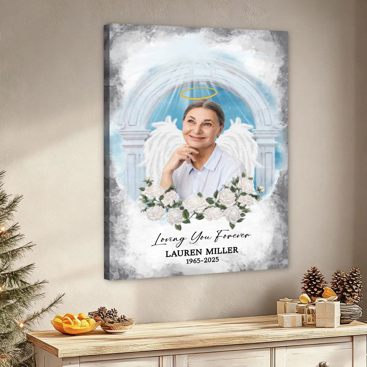 "Loving You Forever" Personalized Memorial Canvas / Poster for Family -  Custom Photo Sympathy Remembrance Gift