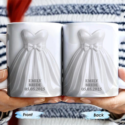 Personalized Wedding Dress and Tuxedo Mug - Custom Anniversary Couple Gift