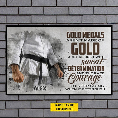 Custom Jiu Jitsu Canvas Print for Boyfriend with personalized design details for meaningful gifting image 8