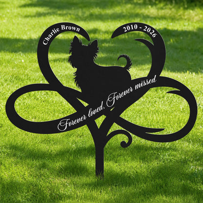 Forever Loved Forever Missed - Personalized Dog Memorial Metal Garden Stake for Pet Lovers