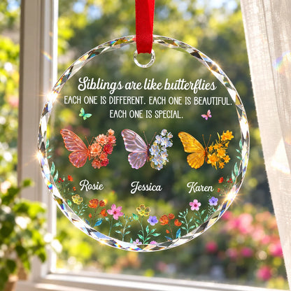 Sparkling Wings For Siblings - Personalized Glass Ornament - Christmas Gift For Family, Siblings d137a308-c40f-475e-8700-ba1bc62c25cc-1.png