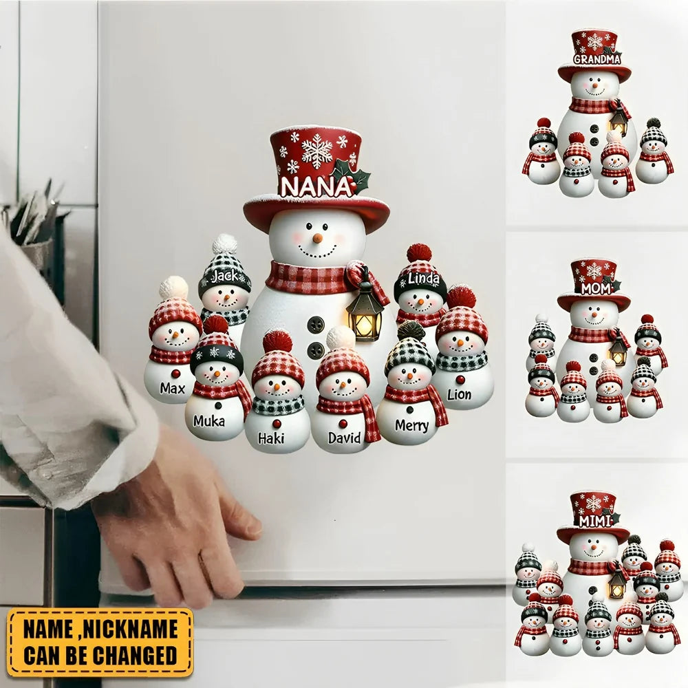 Personalized Christmas Gnomes Decal Sticker for Grandparents - Custom Grandkids Names Gift