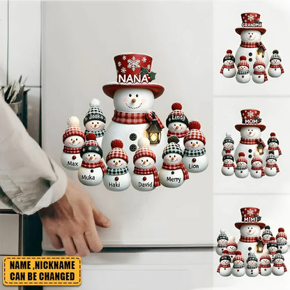 Personalized Christmas Gnomes Decal Sticker for Grandparents - Custom Grandkids Names Gift