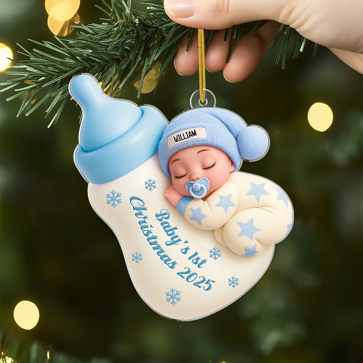 "Baby's 1st Christmas" Personalized Acrylic Ornament - Holiday Keepsake Gift for Newborn