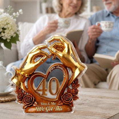 Plaque material and size view - Custom 40Th Anniversary Gift