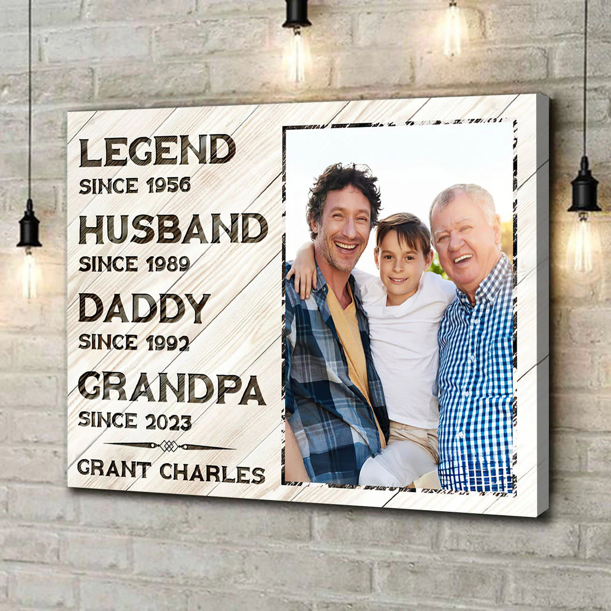 Custom Legend Husband Daddy Grandpa Canvas for Dad with personalized design details for meaningful gifting
