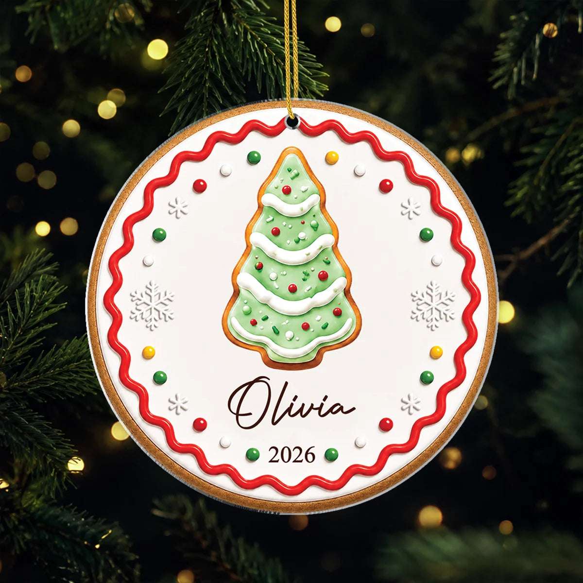 Christmas Cookies Personalized Acrylic Ornament - Custom Name Keepsake for Family Holiday Decor