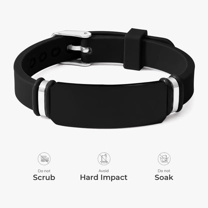 "You Never Walk Alone" Custom Pet Memorial Engraved Bracelet - Personalized Photo Gift for Pet Lovers