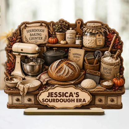 Personalized Sourdough Era Wooden Plaque - Custom Sourdough Baking Counter Gift for Home Bakers