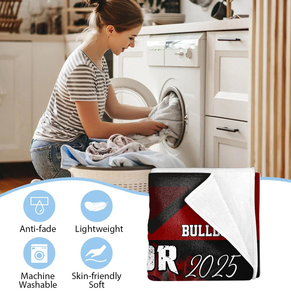 Custom Photo Football Jersey Blankets For Football Family Game Day Blankets A2110