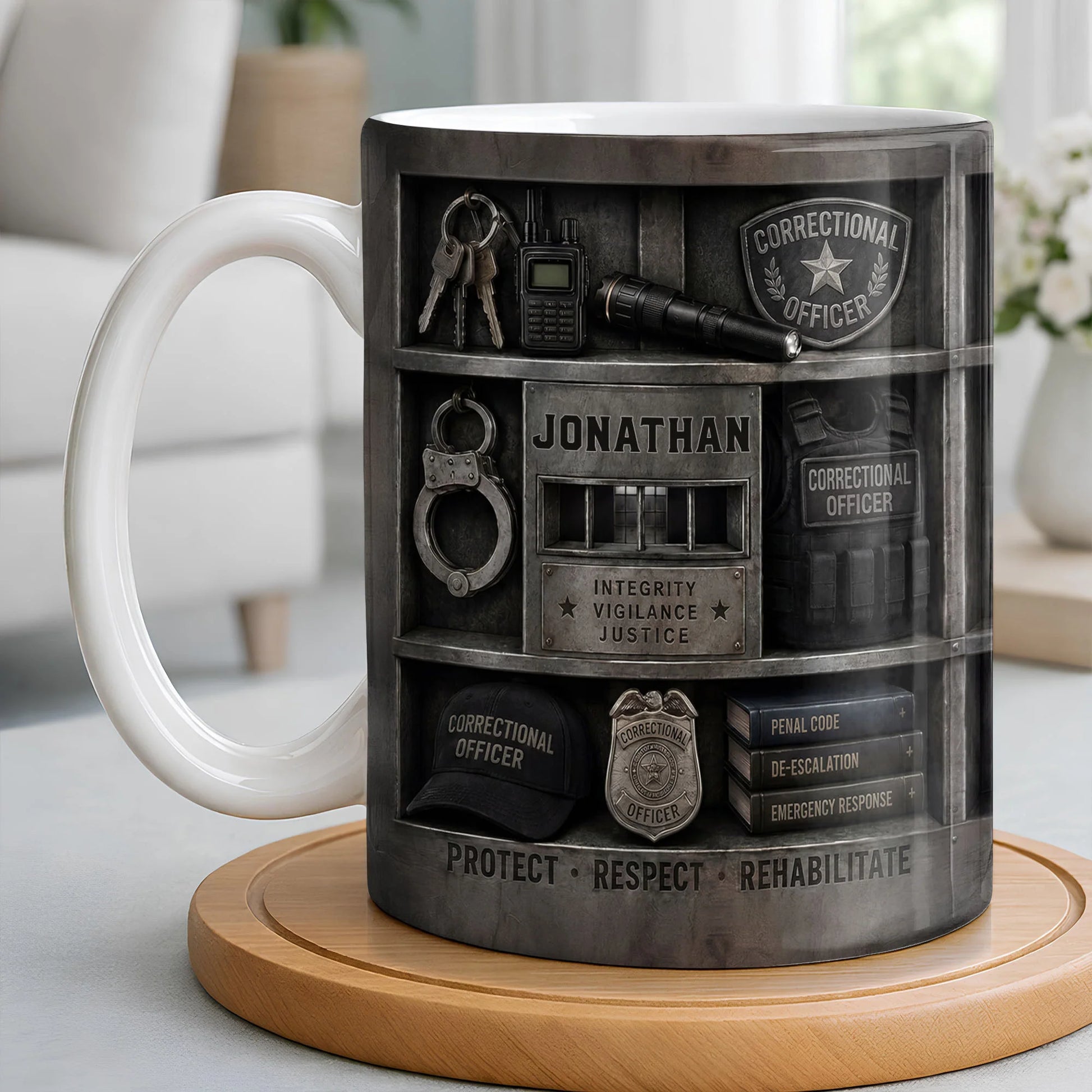Personalized Correctional Officer Mug personalization view for Dad