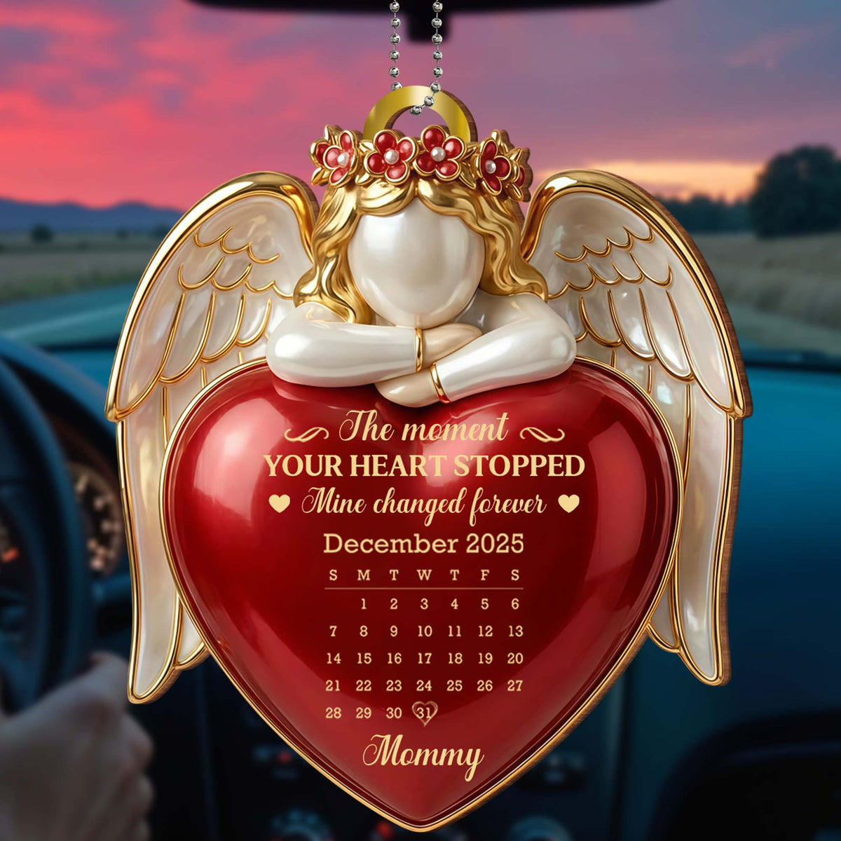 The Moment Your Heart Stopped, Angel Heart Calendar Ornament