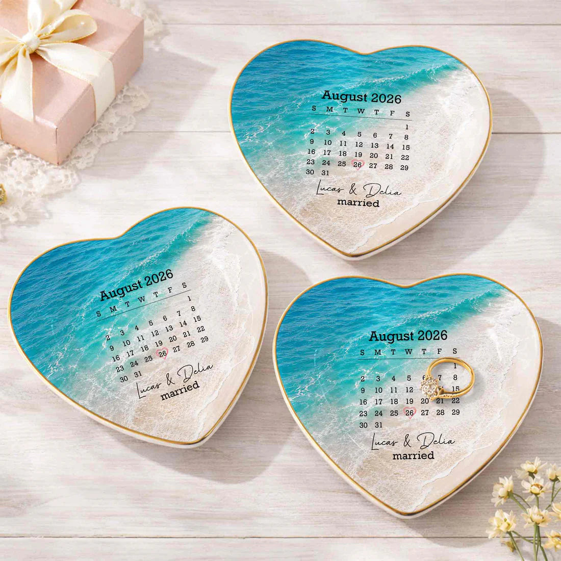 Jewelry Dish material and size view - Personalized Married Jewelry Dish