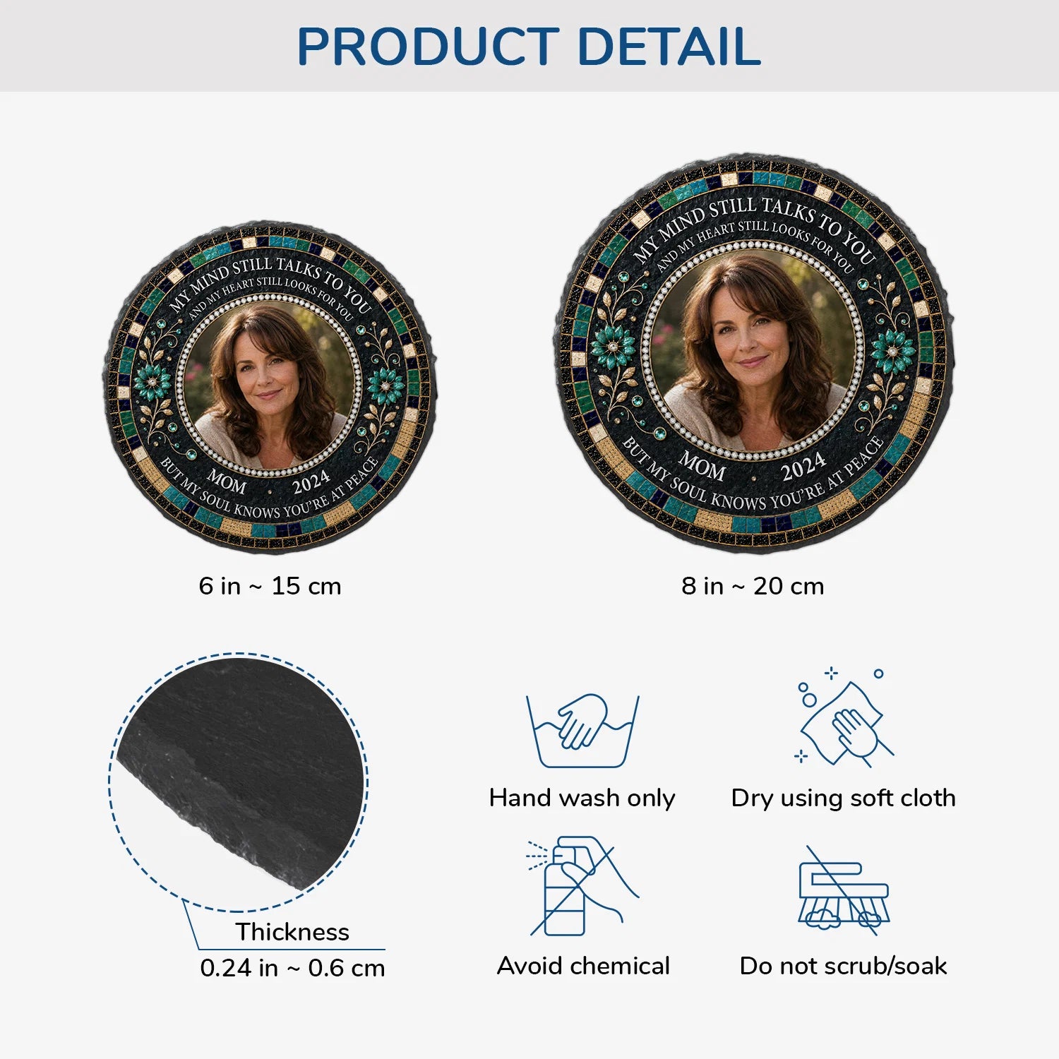 My Mind Still Talks to You - Personalized Memorial Garden Stone for Loss of Mom & Dad