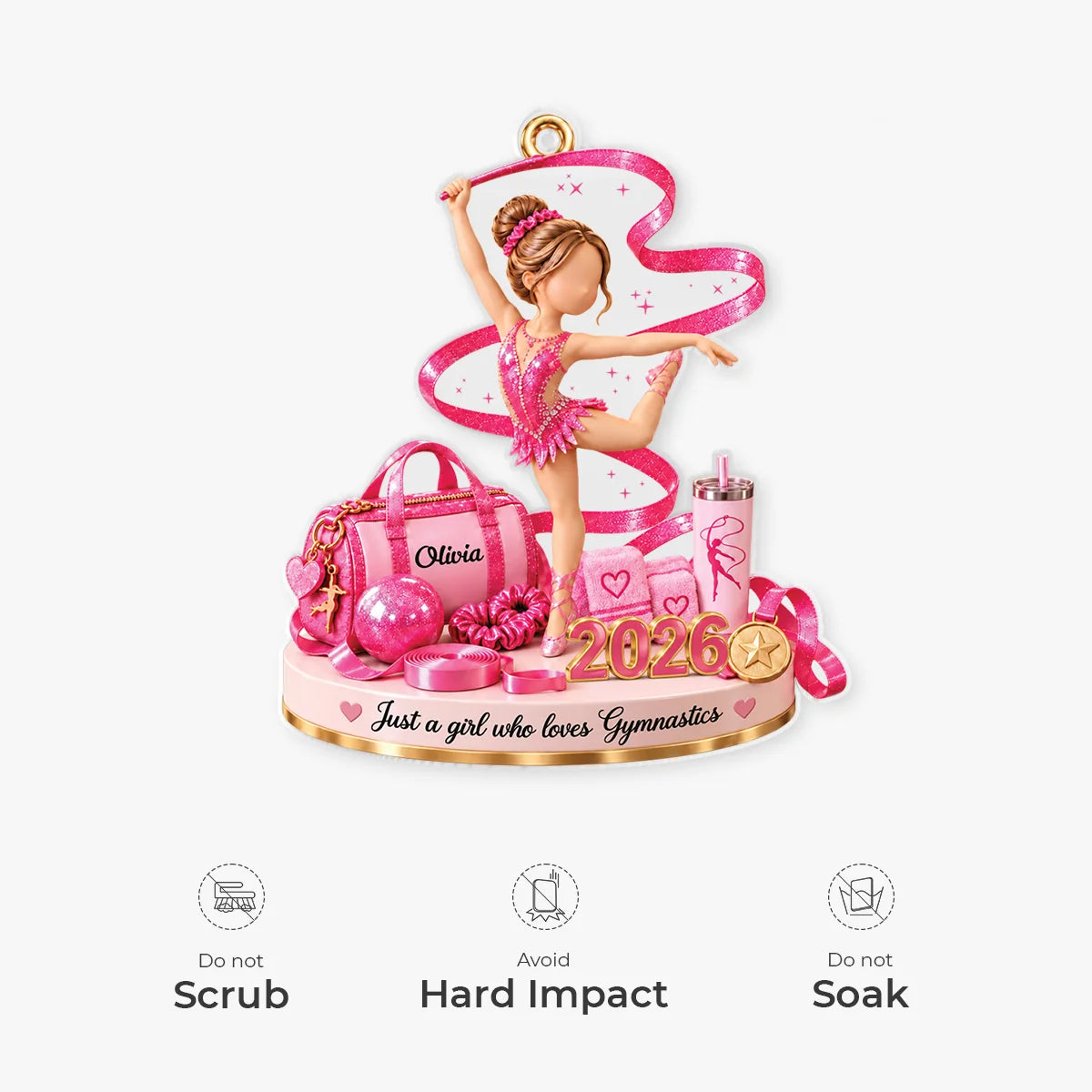 "Just A Girl Who Loves Gymnastics" - Personalized Gymnastics Acrylic Ornament Gift