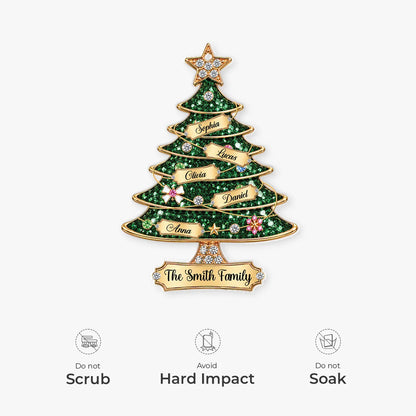 Personalized Family Name Christmas Tree Acrylic Ornament - Custom Keepsake Gift