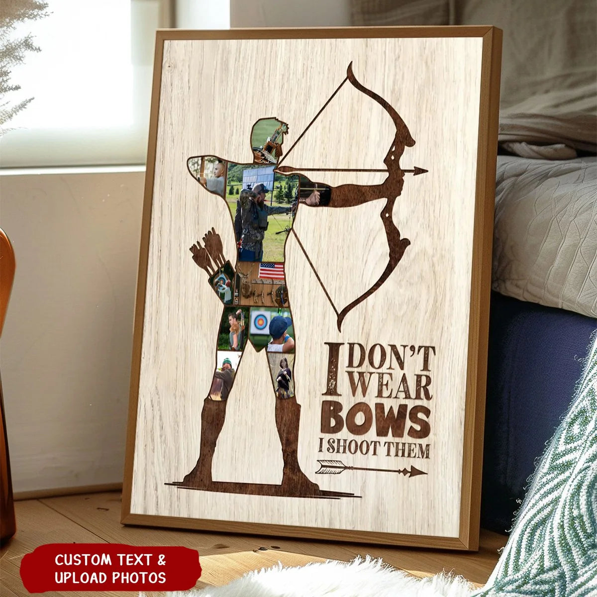 I Don't Wear Bows I Shoot Them - Personalized Archery Photo Collage Canvas / Poster