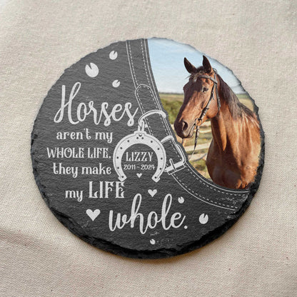 Personalized Horse Photo Memorial Stone - Custom Equestrian Loss Tribute Gift