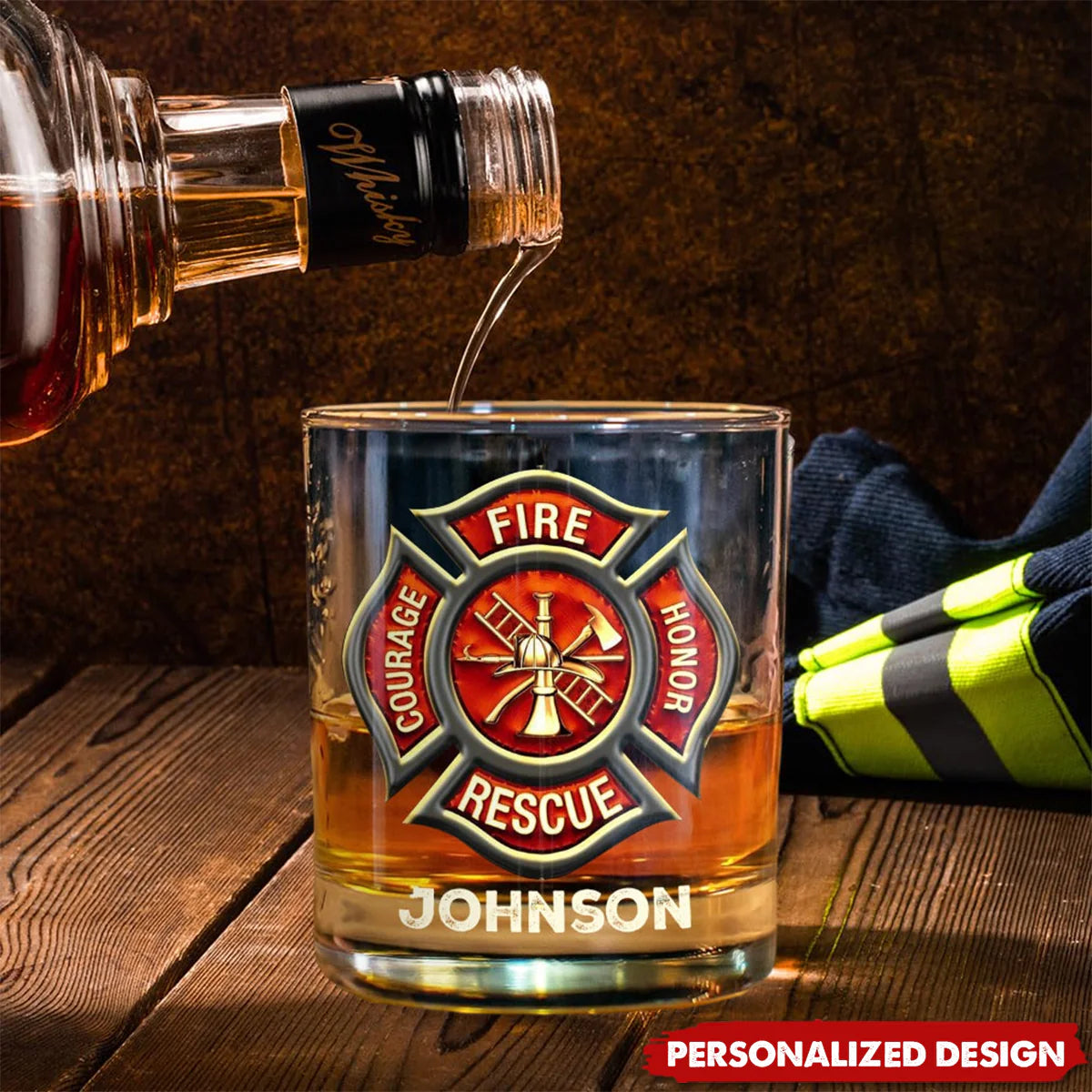 Custom Firefighter Retirement Gift for Dad with personalized design details for meaningful gifting