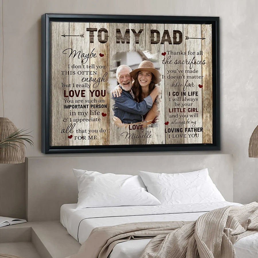 Personalized Dad Gifts From Daughter | Vintage Canvas Home Decor