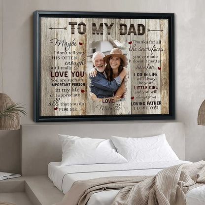 Personalized Dad Gifts From Daughter | Vintage Canvas Home Decor