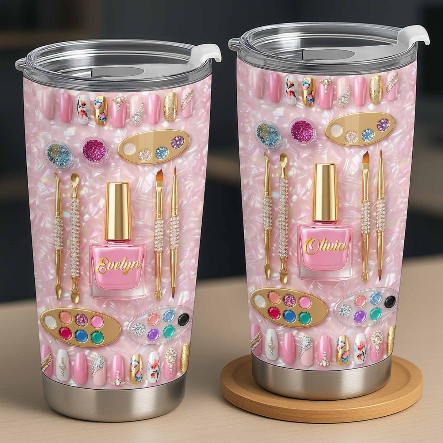 Custom Nail Tech Tumbler for Best Friends with personalized design details for meaningful gifting image 10
