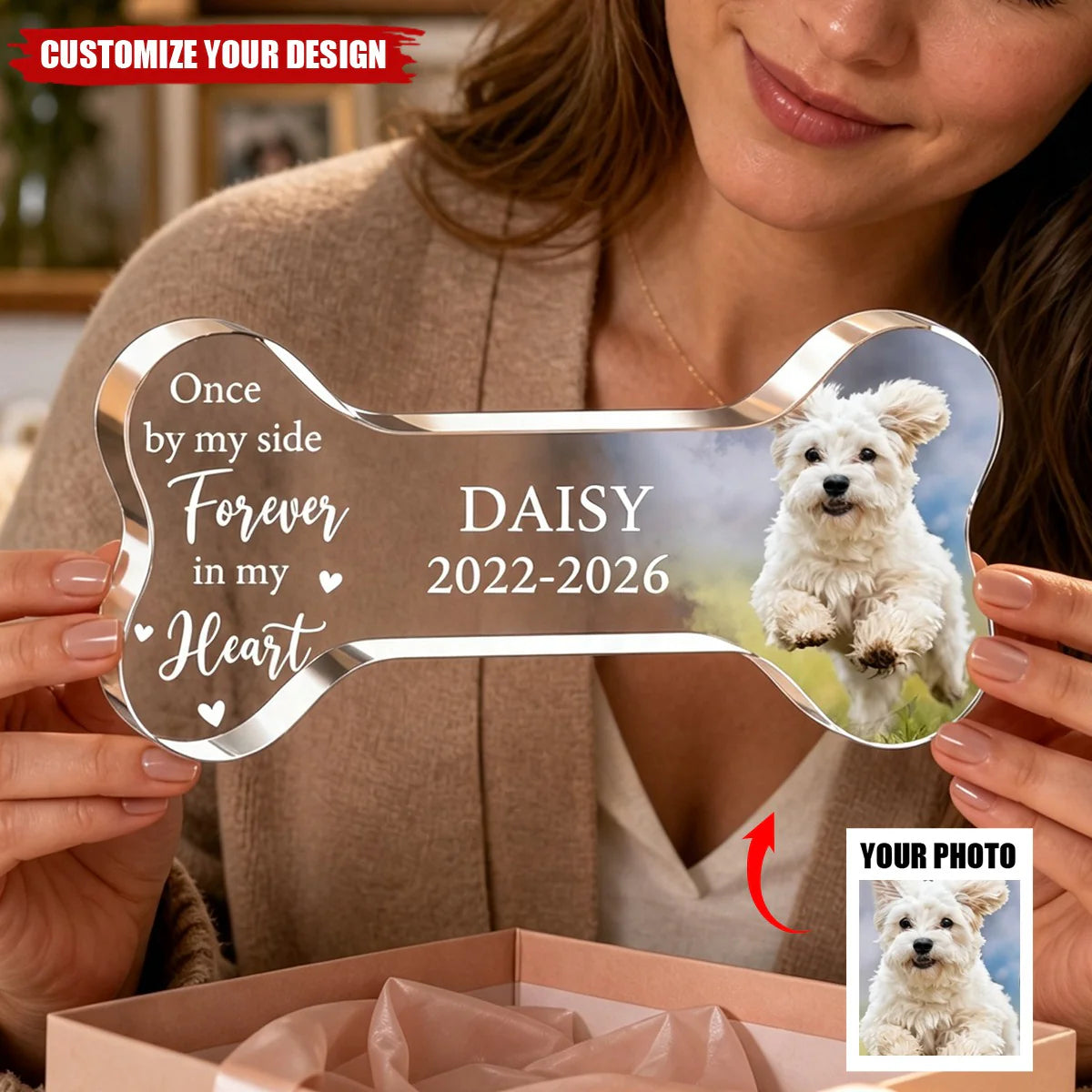 Custom Pet Memorial Acrylic Plaque personalization view for Dog Lovers