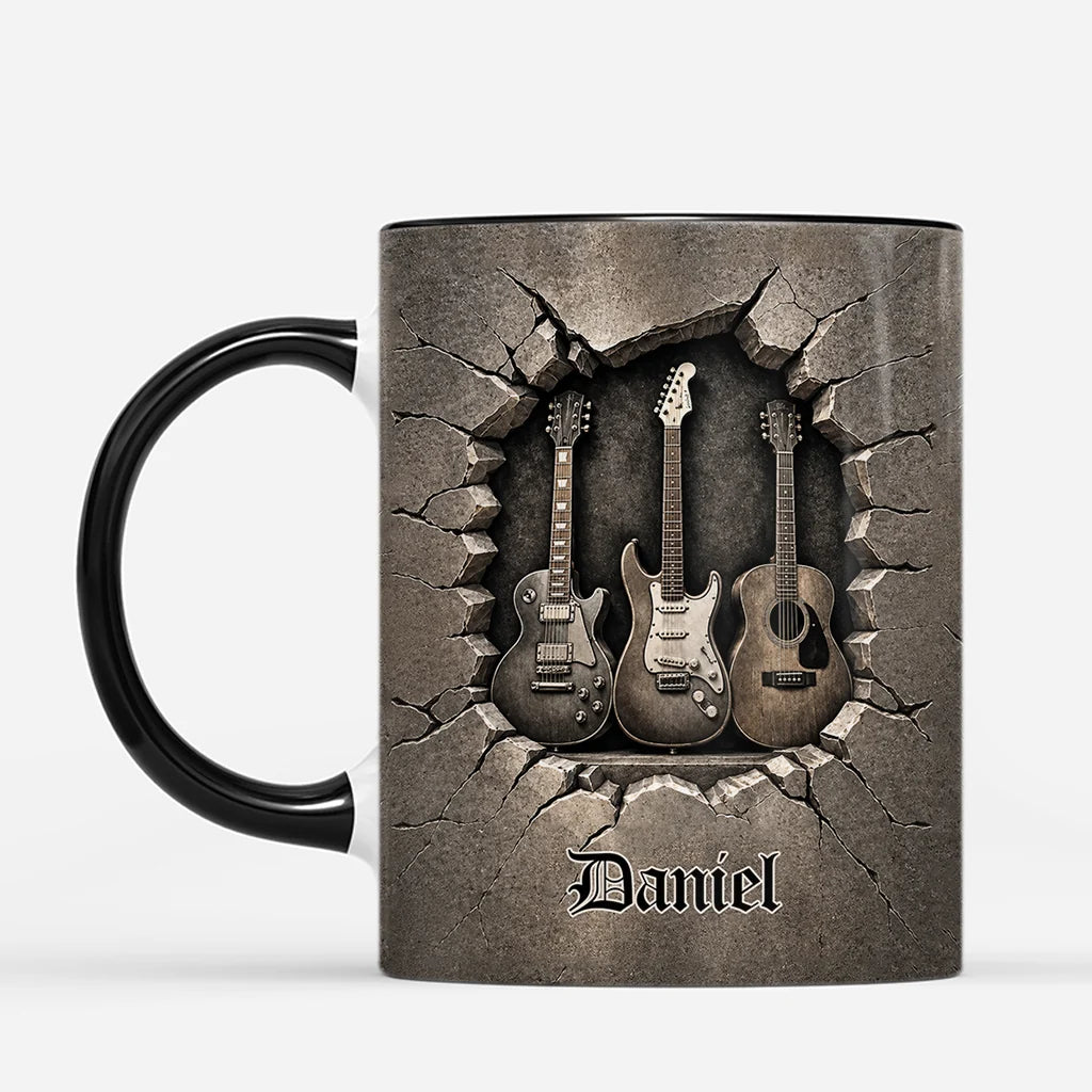 Personalized Rock Guitar Mug - Custom Name Gift for Music Lovers