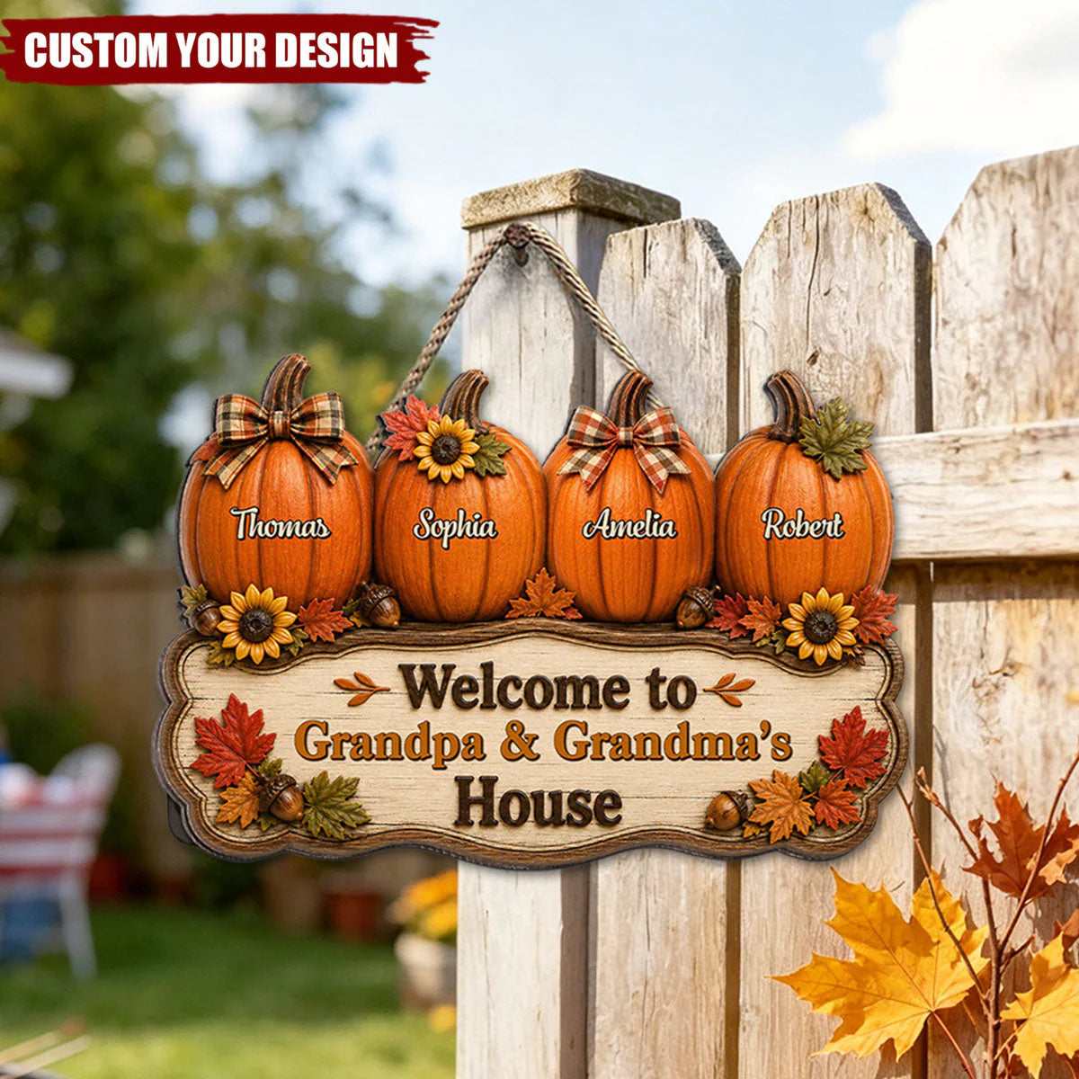 Personalized Grandparents Door Sign personalization view for Grandma