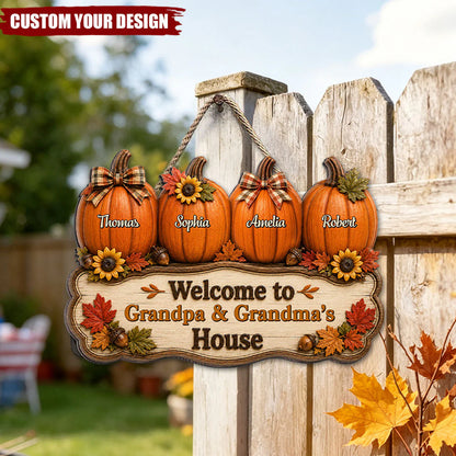 Personalized Grandparents Door Sign personalization view for Grandma