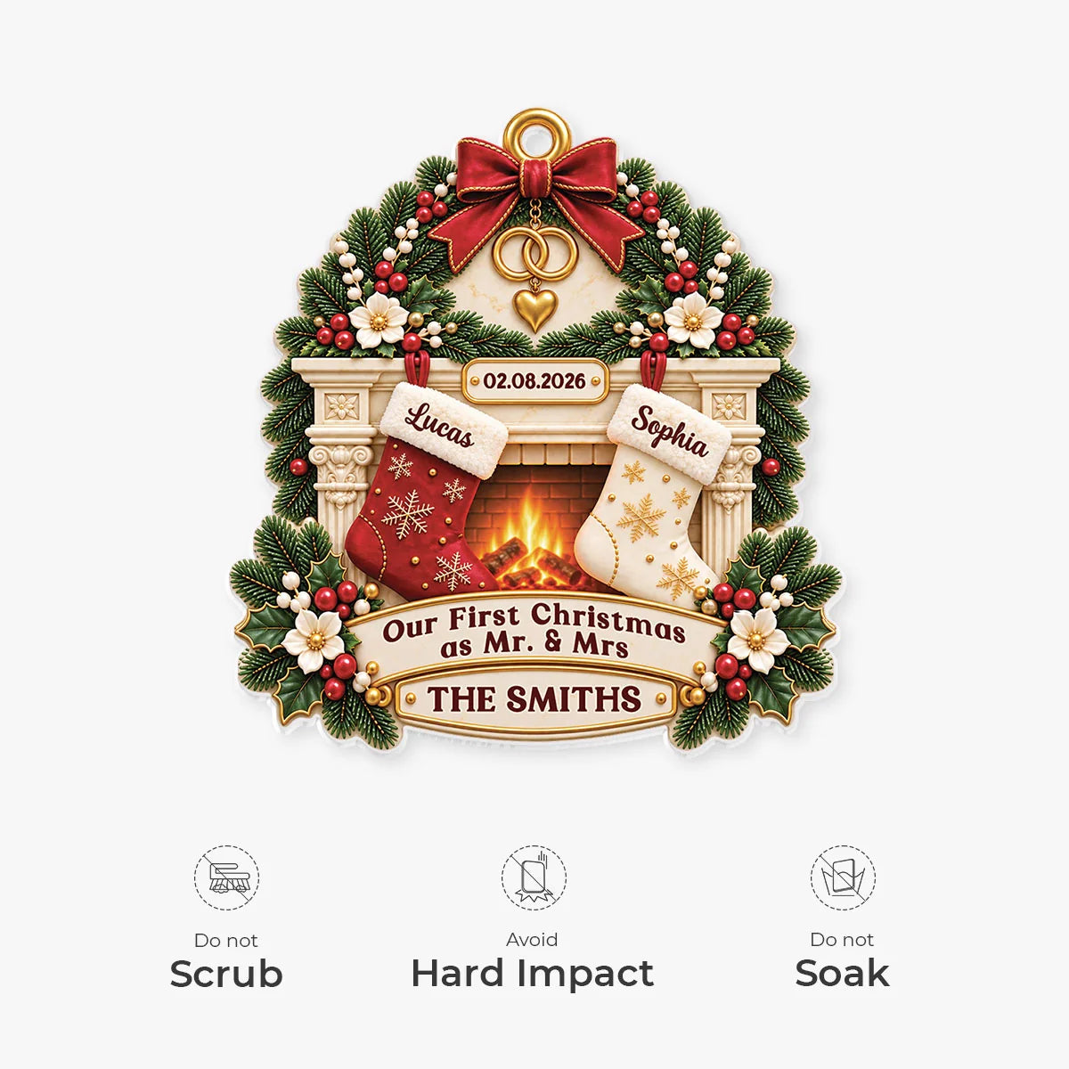 Our First Christmas as Mr. & Mrs. - Personalized Acrylic Ornament for Couples