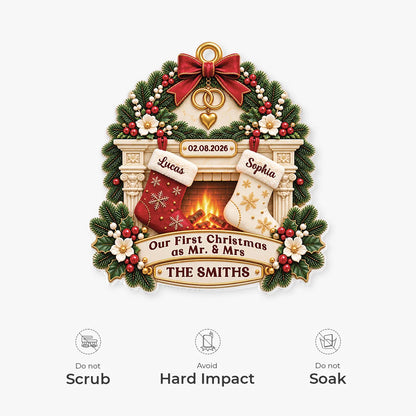 Our First Christmas as Mr. & Mrs. - Personalized Acrylic Ornament for Couples