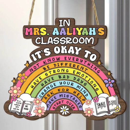 Custom Classroom Rules Sign for Teacher with personalized design details for meaningful gifting