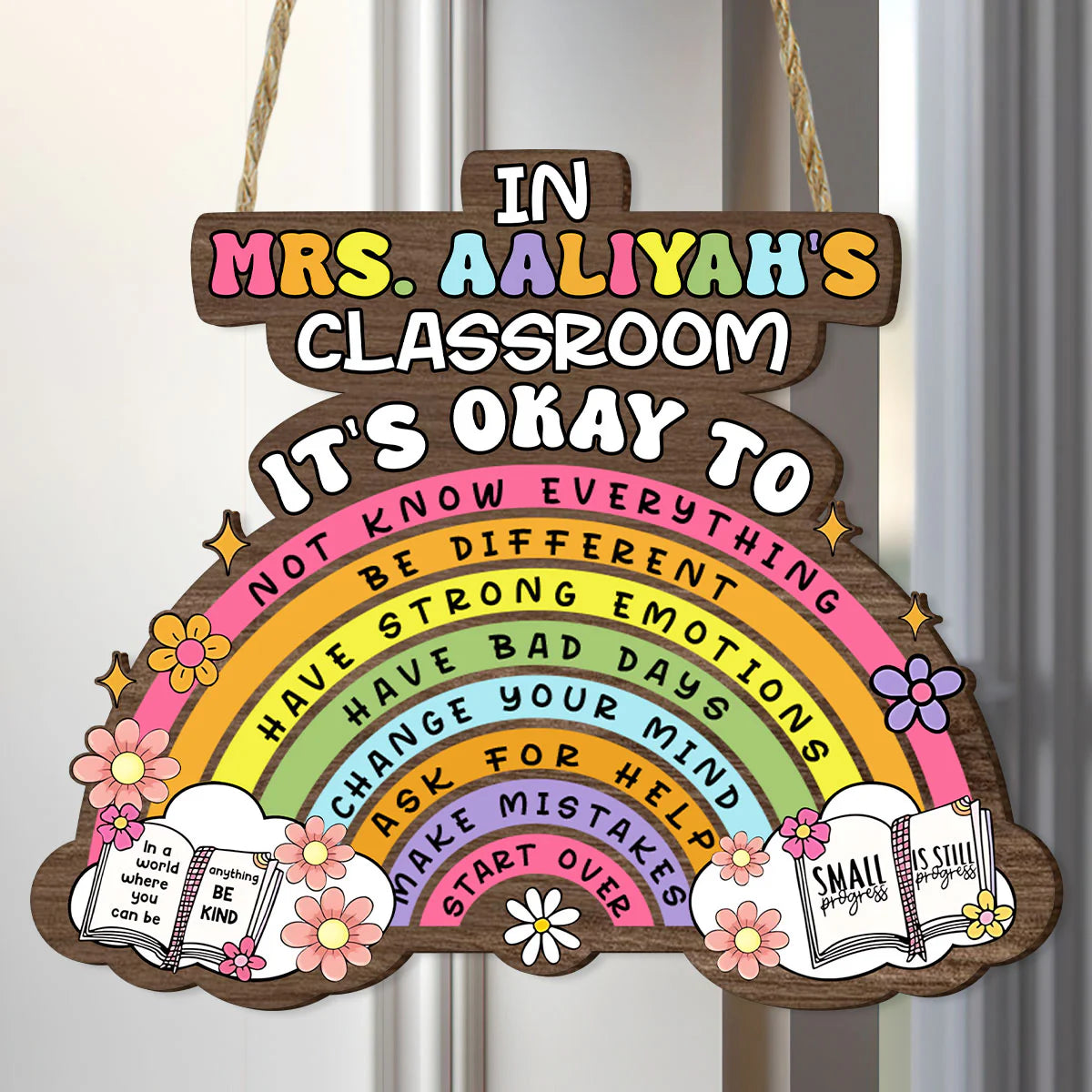 Custom Classroom Rules Sign for Teacher with personalized design details for meaningful gifting