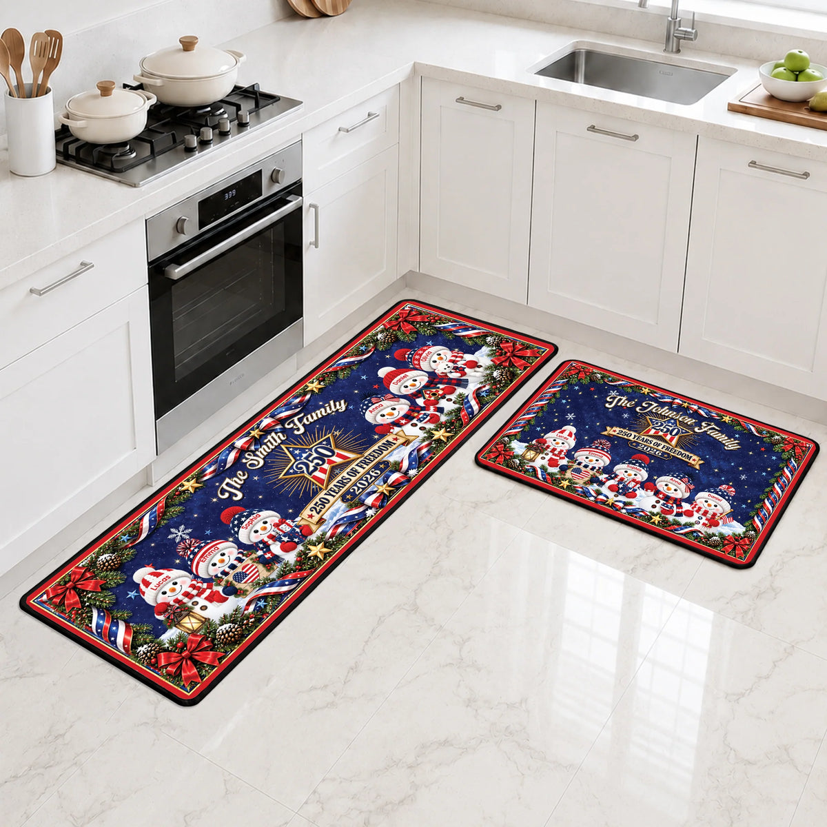 USA 250 Years of Freedom Personalized Runner Rug - Christmas Keepsake for Family
