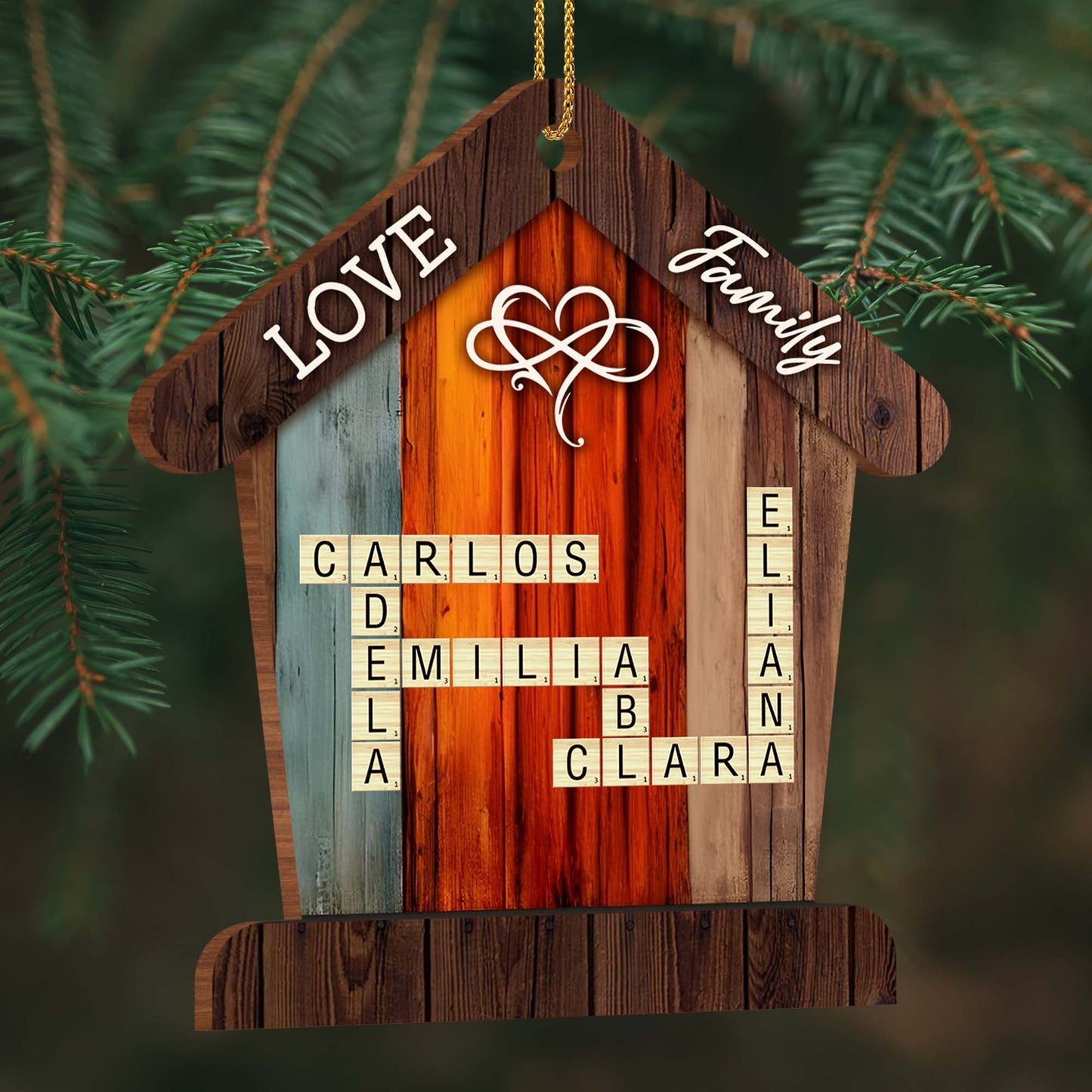 Personalized Family Wooden Ornament for Mom with personalized design details for meaningful gifting image 7