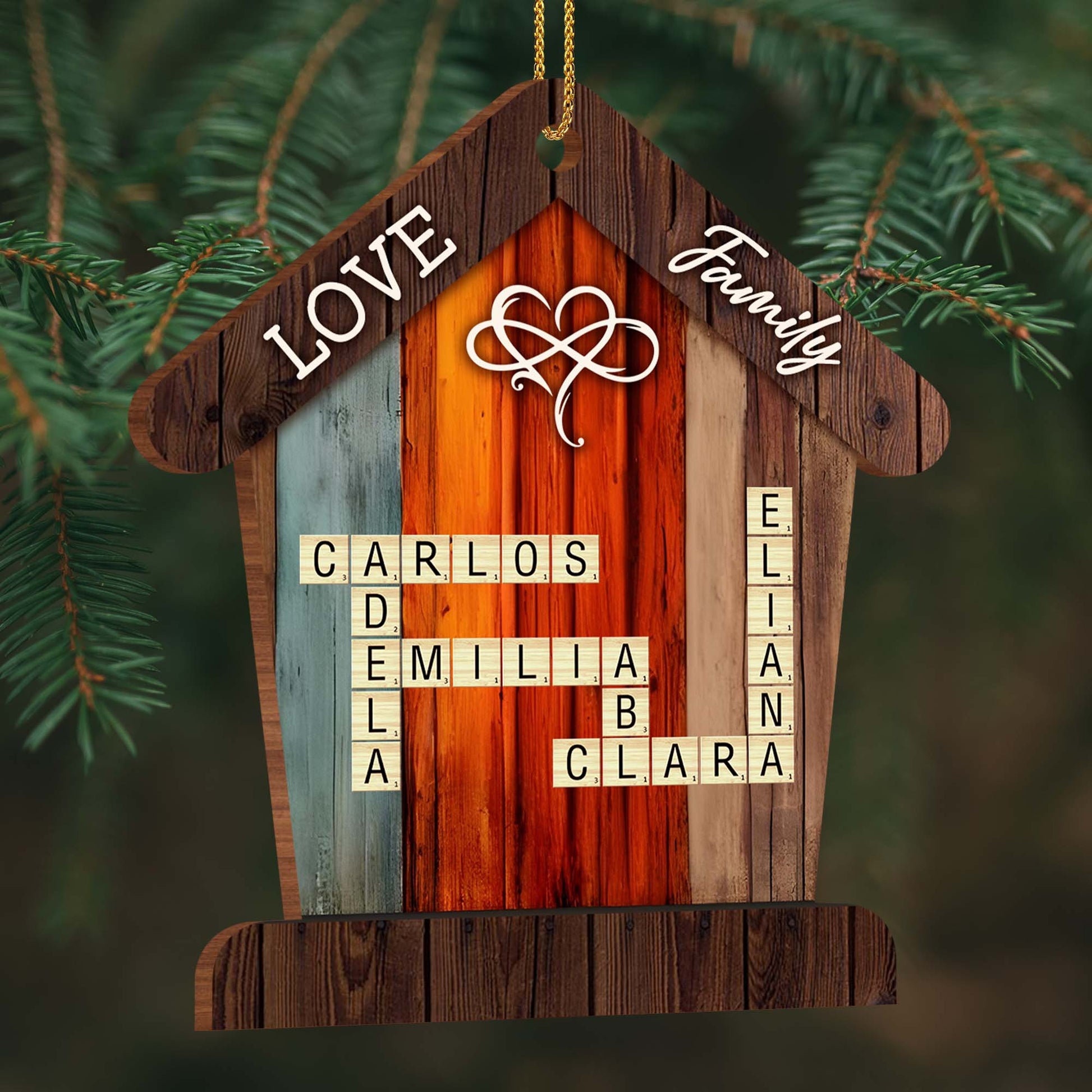 Personalized Family Wooden Ornament for Mom with personalized design details for meaningful gifting image 7