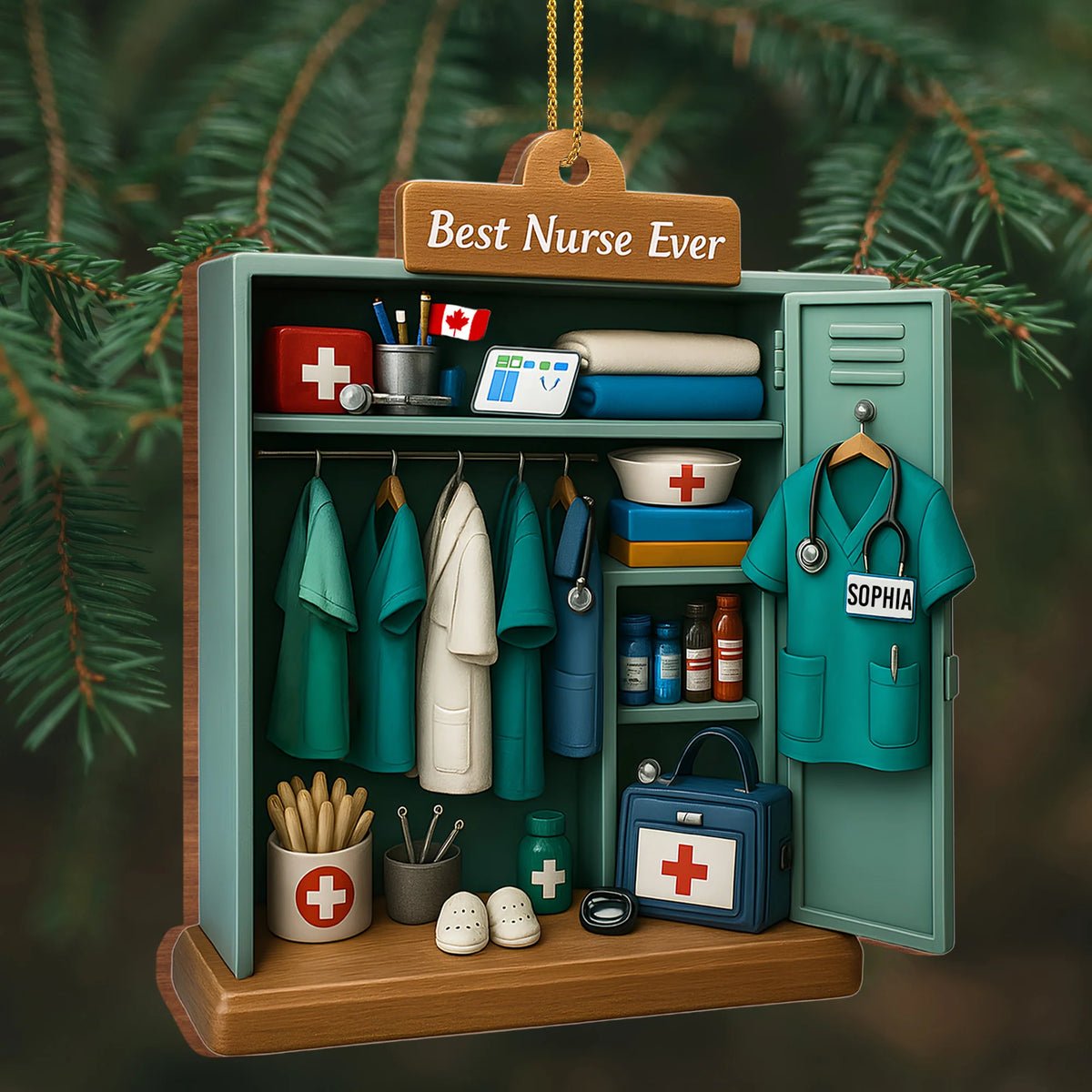 Best Nurse Ever With Medical Uniform and Supplies