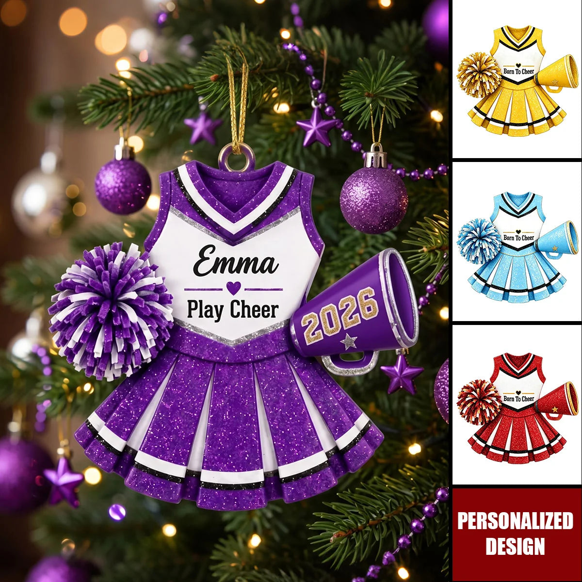 Cheer Life Personalized Cheerleader Ornament - Custom Cheer Team Keepsake for Girls