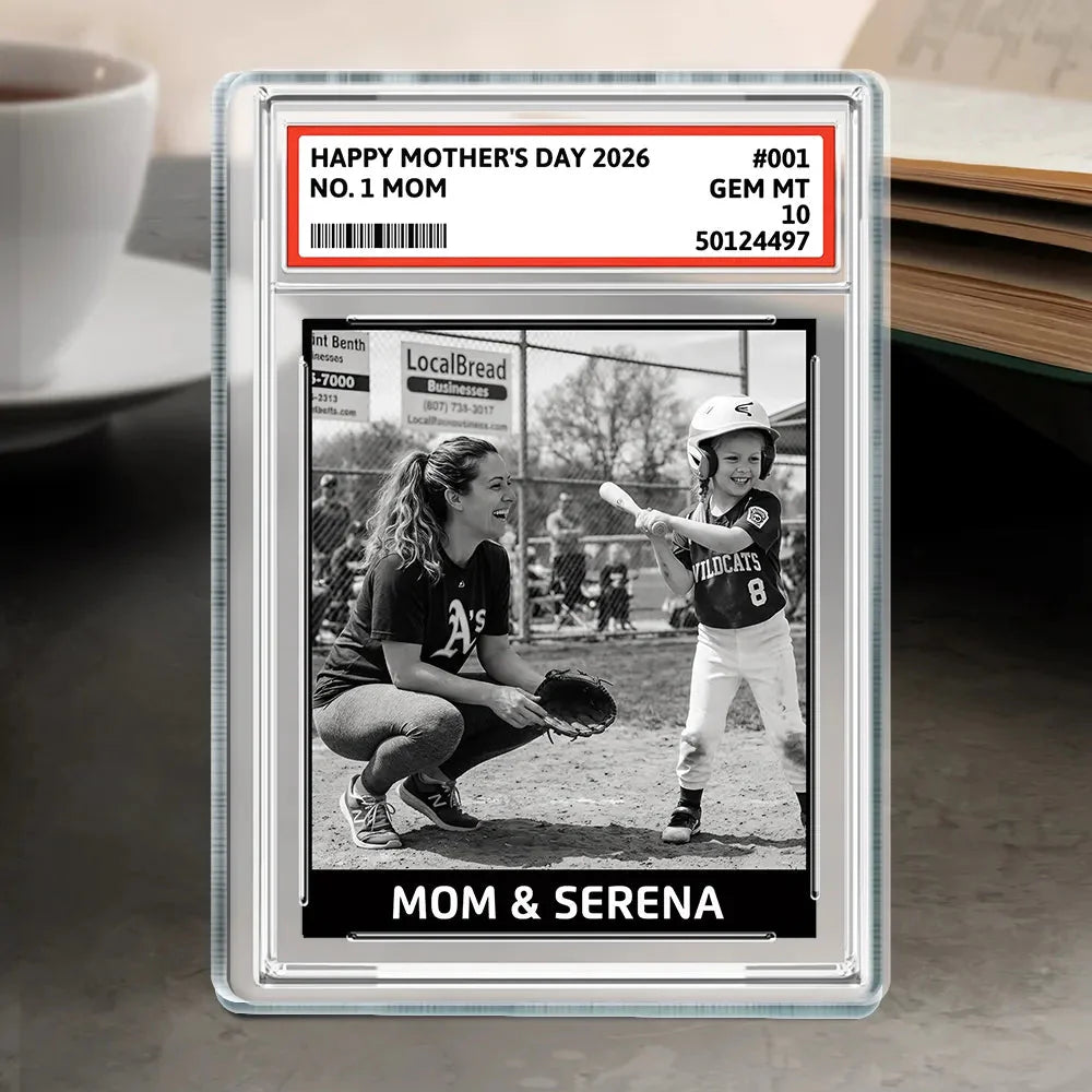 Plaque material and size view - Personalized Baseball Card Photo Acrylic Plaque