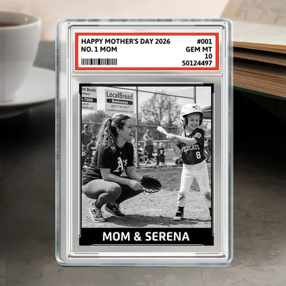 Plaque material and size view - Personalized Baseball Card Photo Acrylic Plaque