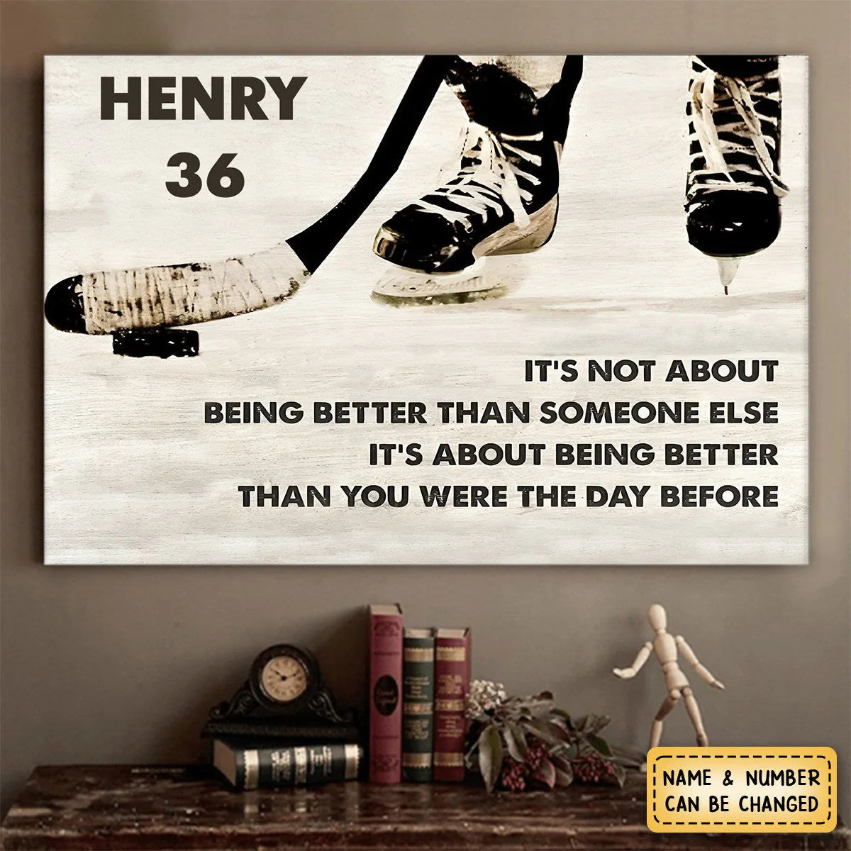 Canvas / Poster material and size view - Custom Hockey Canvas Wall Art