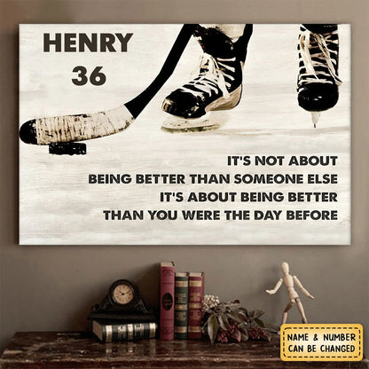 Canvas / Poster material and size view - Custom Hockey Canvas Wall Art