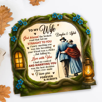 Personalized Wife Wood Plaque personalization view for Wife
